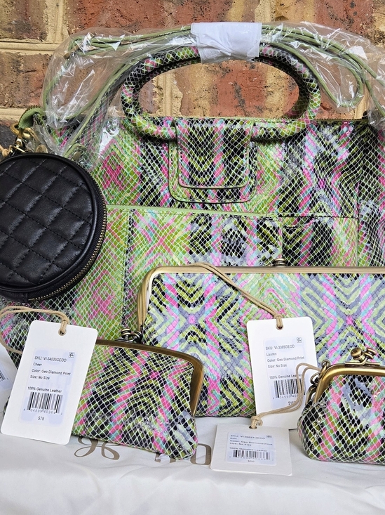 HOBO Handbags - HOBO Multicolor Snake-Print Shoulder Tote with Matching Pouches 6pc Set
